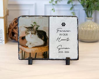 Cat Memorial Stone for Pet, Custom Pet Memorial Gift, Loss of Cat Gift for Cat Lovers, Pet Cat Remembrance Stone, Loss of Pet Photo Gift