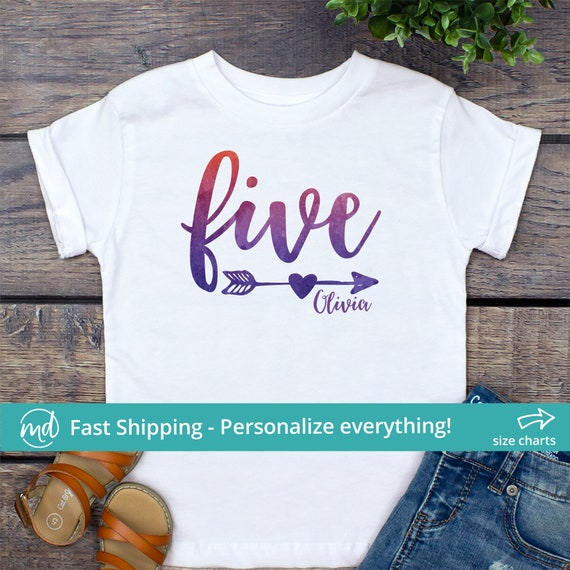 5 Year Old Birthday Shirt Girl 5th Birthday Outfit Girl Fifth