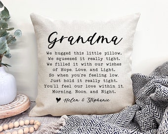 Personalized Mothers Day Gift For Grandma Pillow, We Hugged This Pillow, Custom Grandma Gifts With Kids Names, Grandma Mothers Day Gift Idea