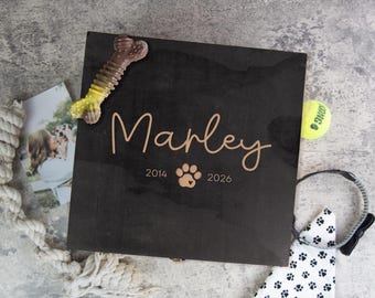 Personalized Pet Memorial Box, Wooden Keepsake Box for Dog, Pet Memory Box, Dog Memorial Gifts, Pet Loss Gifts, Custom Pet Memorial Gift