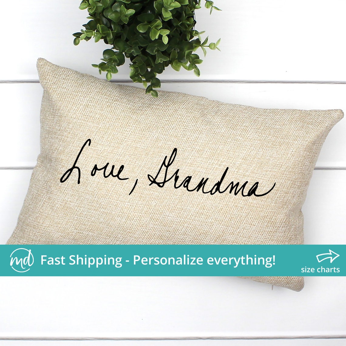 Custom Handwriting Pillow Your Message Here Personalized Etsy