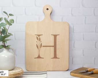 Monogram Cutting Board Wedding Gift, Personalized Cutting Board With Handle, Engraved Charcuterie Board Personalized Bridal Shower Gift