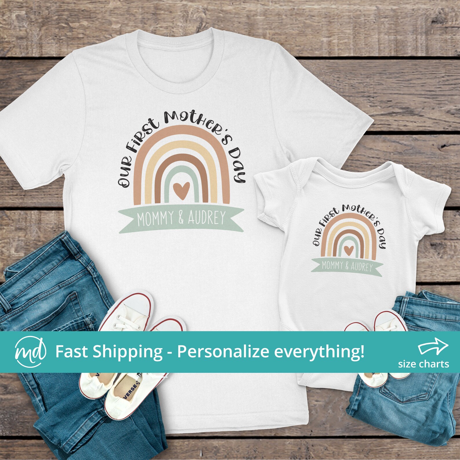 my first mother's day matching outfits