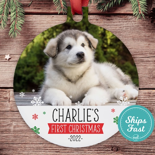 Puppy For Christmas 2022 Puppy First Christmas Ornament Photo Dog First Christmas | Etsy
