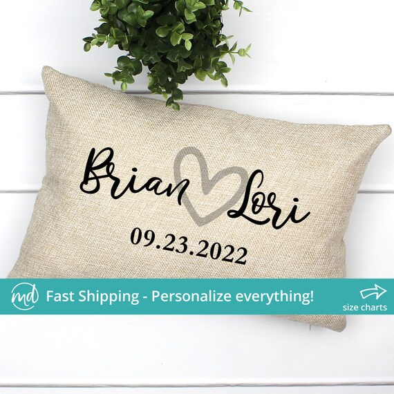 Wedding Anniversary Pillow Personalized Wedding Gift for Etsy