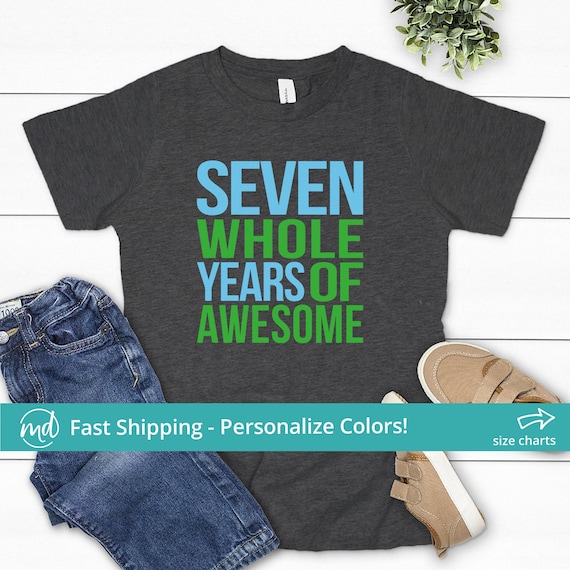 Kids 7th Birthday Shirt For Boys 7 Seven | Age 7 Gift Ideas Kids 7th Birthday Shirt For Boys 7 Seven | Age 7 Gift Ideas