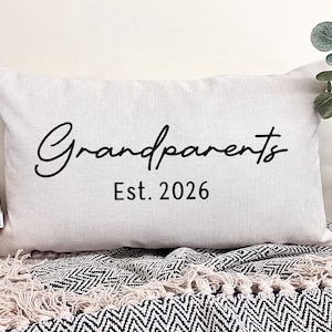 New Grandparents Pillow, Personalized Pillow For Grandma, Grandparents Pillow Personalized, Grandparents Est 2026, Grandparent Announcement