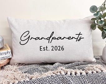 New Grandparents Pillow, Personalized Pillow For Grandma, Grandparents Pillow Personalized, Grandparents Est 2026, Grandparent Announcement