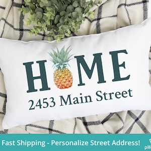 Pineapple Pillow, Pineapple Throw Pillow, Address Pillow Housewarming Gift, Pineapple Home Decor, Pineapple Gifts For Her, New Home Gift