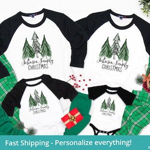 Family Christmas Pajamas Set, Christmas Tree Family Shirt, Personalized Christmas Pajamas Family, Matching Christmas Pajamas Family