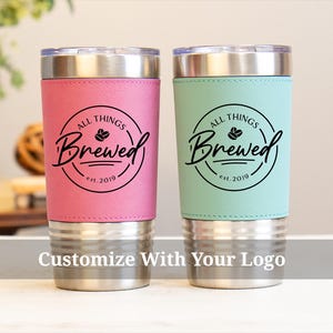 Logo Tumbler Personalized, Company Logo Gifts For Women, 20 oz Tumblers With Designs, Custom Logo Travel Mugs, Corporate Gifts For Employees