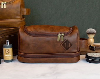 Personalized Dopp Kit Vegan Leather Dopp Kit, Mens Toiletry Bag, Groomsman Proposal Gift,  Mens Travel Dopp Kit For Him, Custom Gift For Men