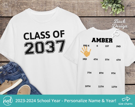 Class of 2037 Shirt Handprint, Class of 2037 Handprint Shirt for