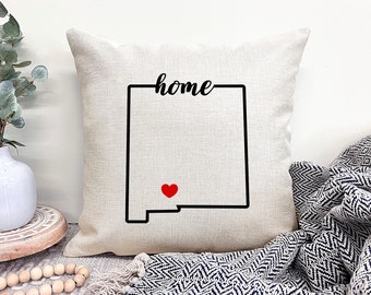 New Mexico Pillow Cover, New Mexico Home Decor, New Mexico Outline, Custom Home Pillow, New Mexico State Decor, Personalized Home Pillow