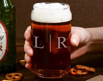 Custom Beer Glasses, Etched Beer Can Glass, Custom Beer Mug, Engraved Pint Glass, Beer Glass Personalized Birthday Gift, Beer Gift for Him