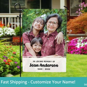 Custom Memorial Garden Flag, Remembrance Flag, Photo Yard Flags, Garden Memorial Flag Personalized, Photo Memorial Gifts, In Memory of Flag