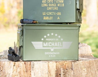 Personalized Groomsmen Gifts Engraved Ammo Can, Custom Ammo Box, Groomsmen Proposal Box, Best Man Gifts for Wedding Party, Groomsman Gifts