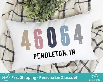 Zip Code Pillow, Housewarming Gift Pillow, Personalized Pillow Zip Code, Personalized Gift For New Home, Gift For New Homeowner