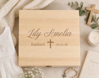 Baptism Keepsake Box Personalized, Memory Box Christening Gifts, Baptism Gift Baby Girl, First Communion Gifts, Baptism Gifts for Boys