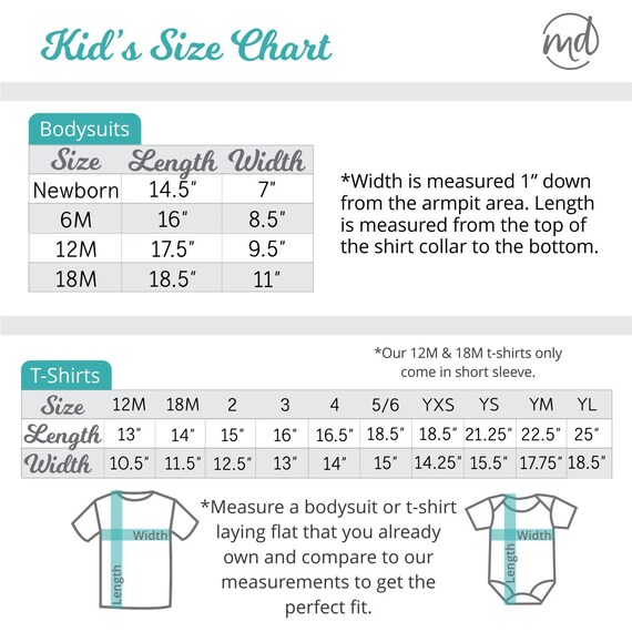 Preschool Size Chart