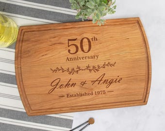 50th Anniversary Cutting Board, Personalized 50th Anniversary Gifts For Parents, Custom Charcuterie Board, 50th Wedding Anniversary Gifts