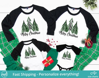 Family Christmas Pajamas With Tree, Merry Christmas Family Shirt, Matching Family Christmas Shirts For The Family, Christmas Tree Pajamas