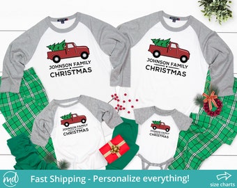 Matching Christmas Pajamas Family Christmas Pajamas Set, Christmas Pjs, Personalized Family Pajamas, Christmas Tree Pajamas, Holiday PJ Set