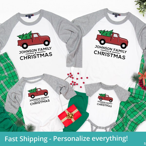 Matching Christmas Pajamas Family Christmas Pajamas Set, Christmas Pjs, Personalized Family Pajamas, Christmas Tree Pajamas, Holiday PJ Set