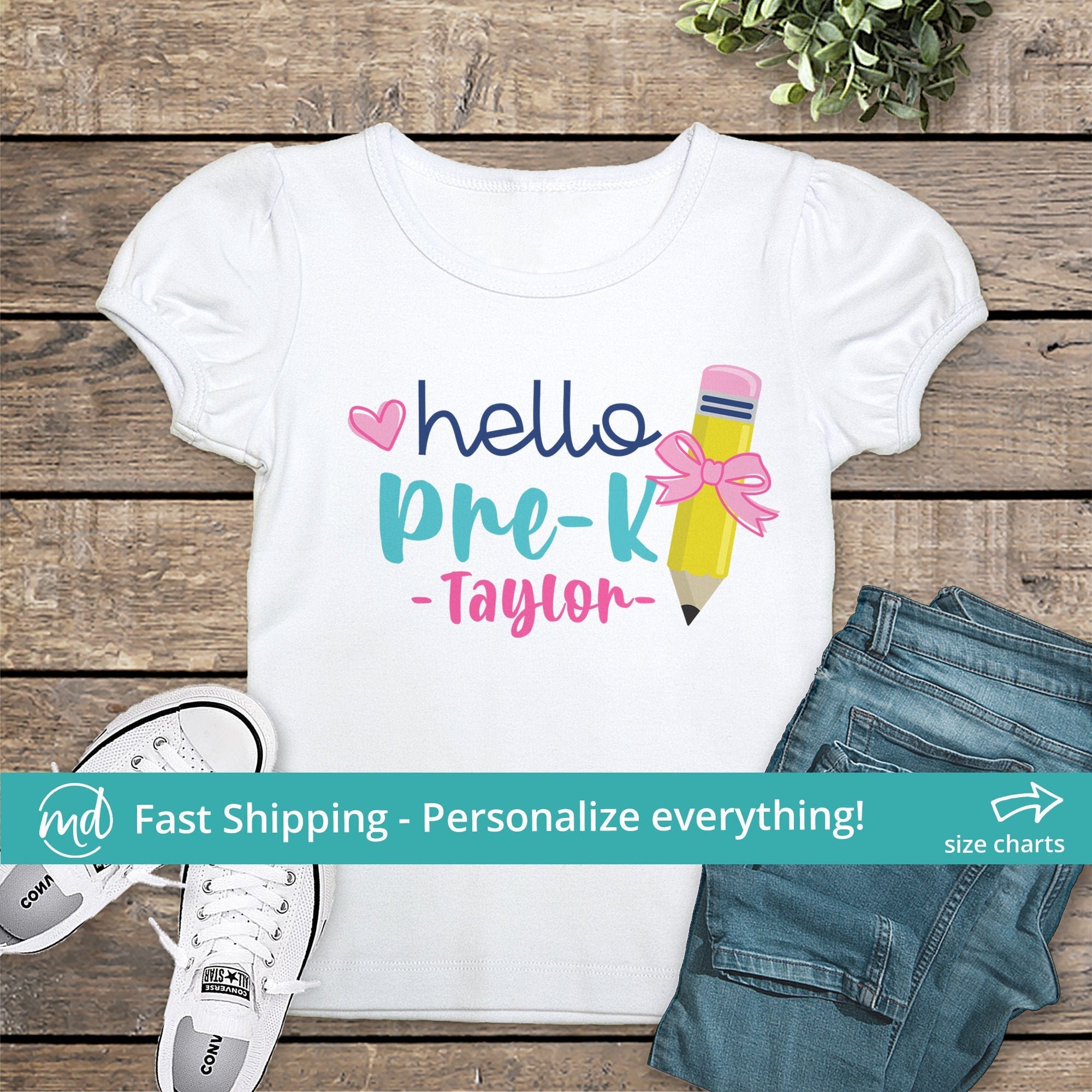 Hello PreK Shirt Girls Prek Shirt First Day Of PreK Shirt Etsy