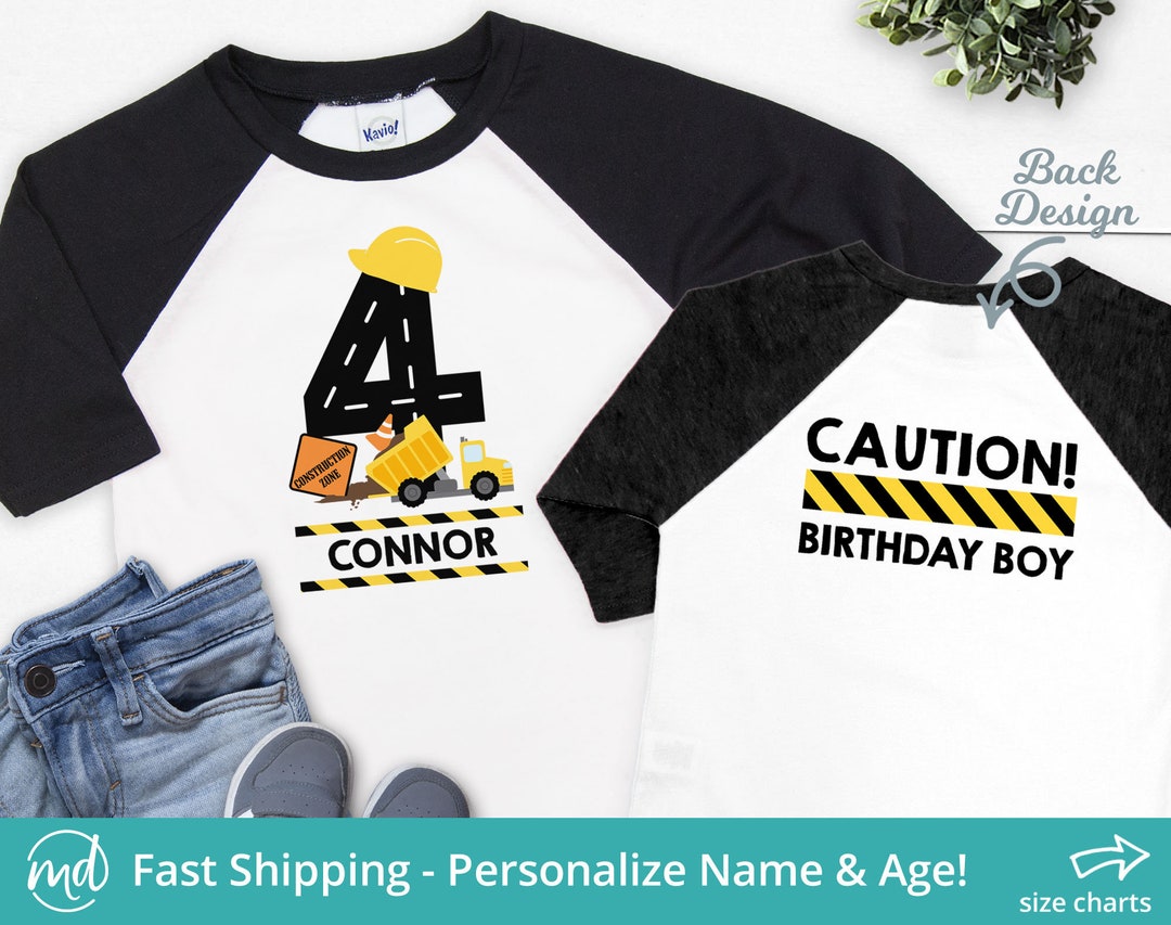 Construction Birthday Shirt 4 Birthday Construction Shirt - Etsy