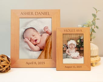 Personalized Baby Picture Frame, Photo Frame Baby Shower Gift, Custom Frame Baby Gift, Picture Frames, Newborn Gifts, New Mom Gifts