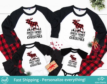 Moose Christmas Shirts, Family Christmas Pajamas Shirts, Matching Christmas Tshirt, Family Christmas Shirts, Personalized Gifts