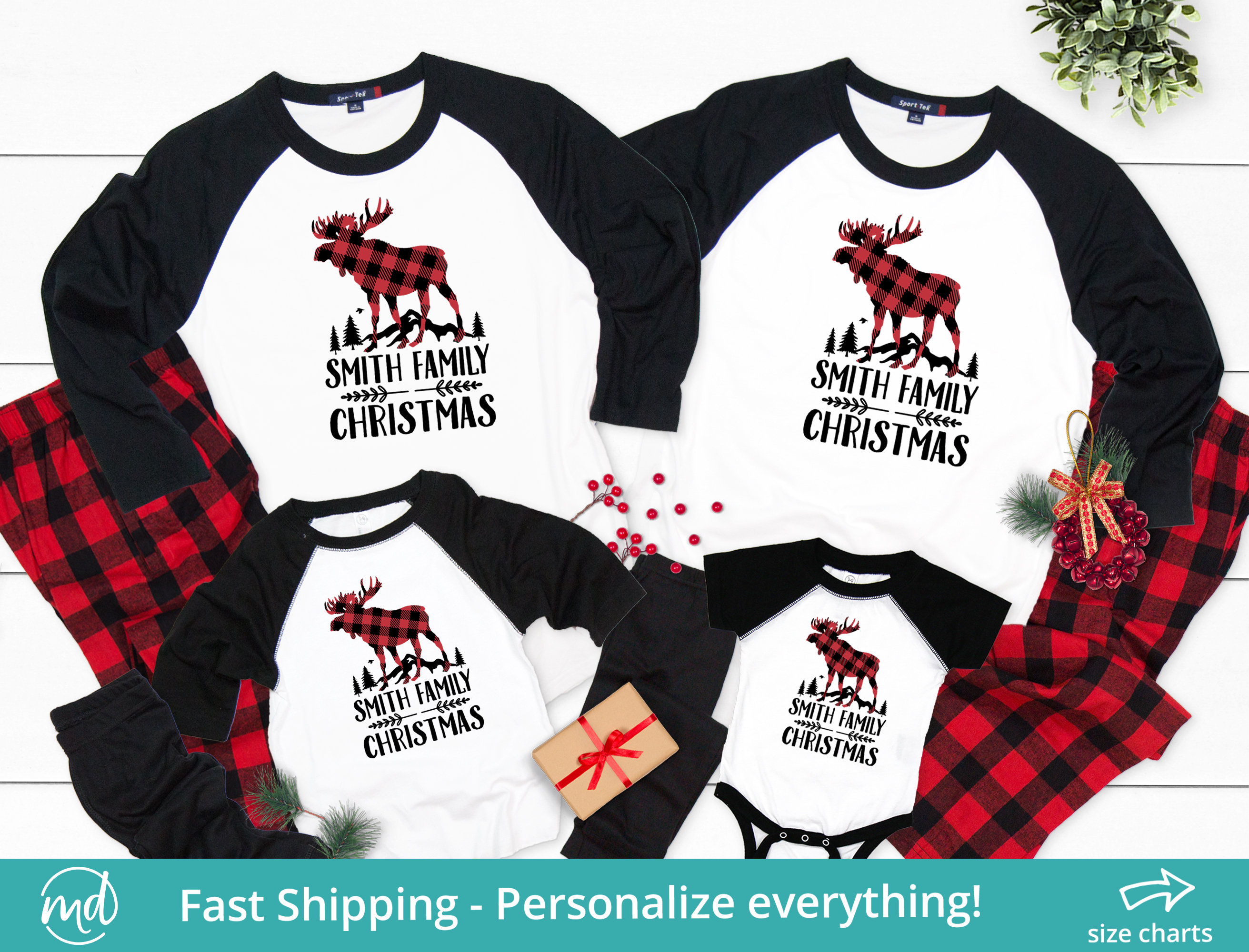 Moose christmas pajamas hotsell