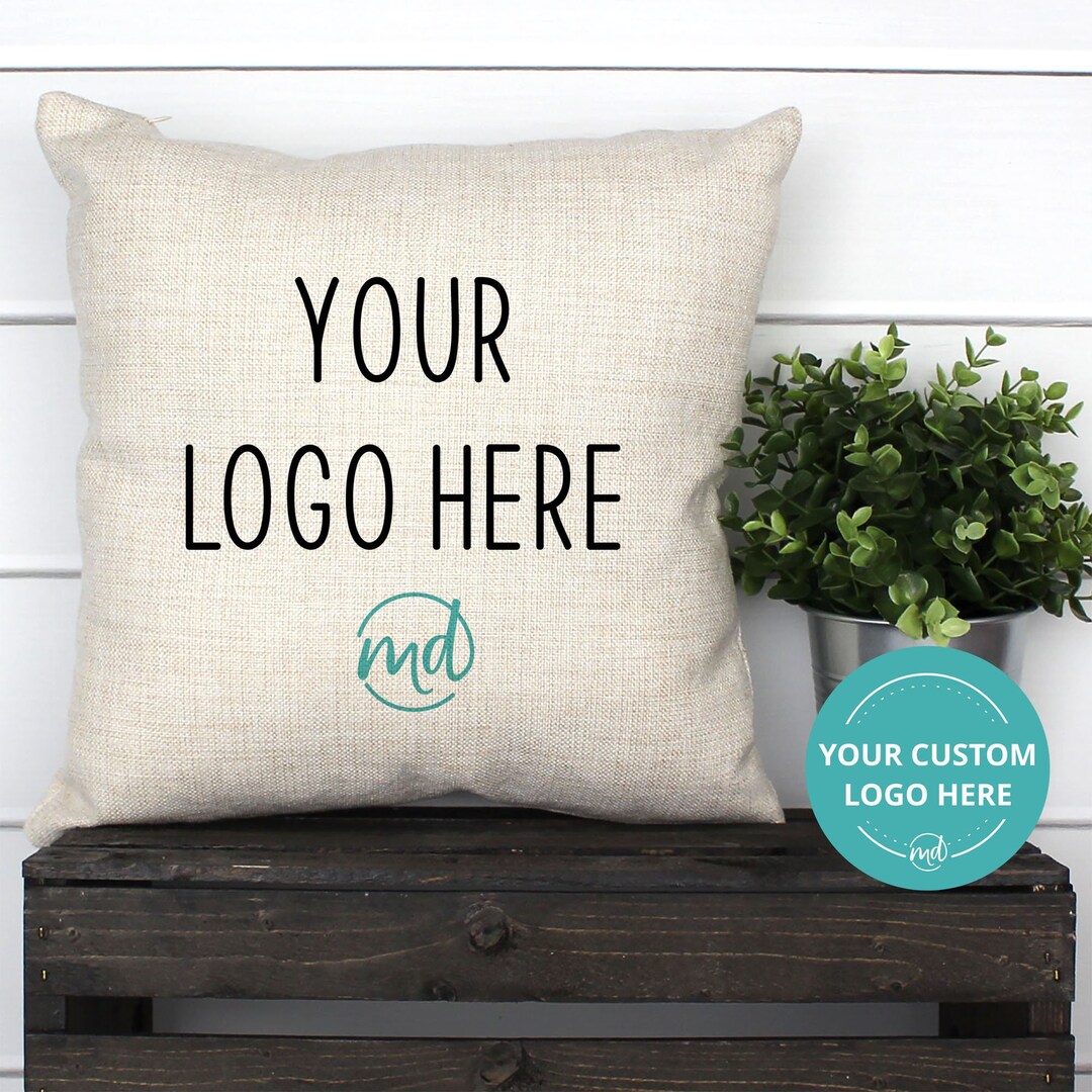 Custom Logo Pillow Cover, Logo Throw Pillows, Office Decor Pillow