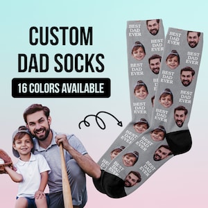 Custom Fathers Day Socks, Personalized Face Socks, Best Dad Ever Gift, Dad Birthday Gift, Dad Socks, Custom Photo Socks For Men, Dad Gifts