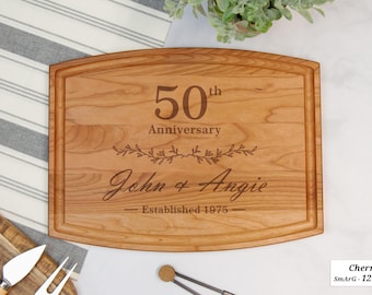 50th Anniversary Gift For Her, Custom Charcuterie Board, 50th Wedding Anniversary Gift, Cutting Board Personalized Anniversary Gifts