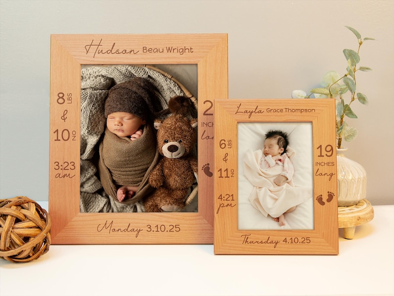 Birth Announcement Picture Frame, Custom Nursery Picture Frames ...