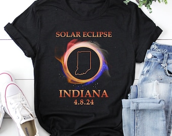 Total Solar Eclipse Indiana Shirt, 2024 Eclipse Shirt Indiana, April 8th 2024 Eclipse Shirt Path of Totality, Family Eclipse Shirts Indiana
