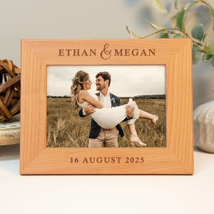 Personalized Picture Frames, Wedding Photo Frame, 8x10 Frame Custom Engagement Gift, Engraved Picture Frame Bridal Shower Gift for the Bride