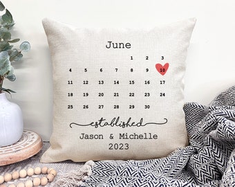 Wedding Gift For Couple Personalized, Unique Wedding Gifts, Anniversary Gifts For Couples, Wedding Anniversary Pillows, Wedding Date Gift 1