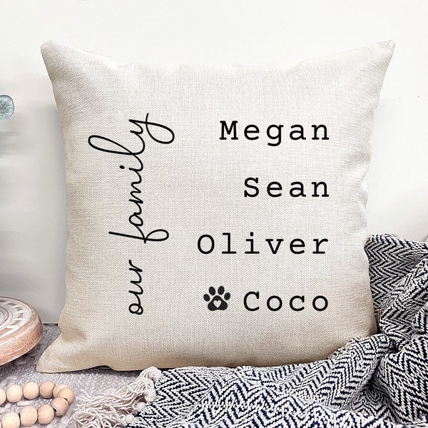 Family Name Pillow Etsy