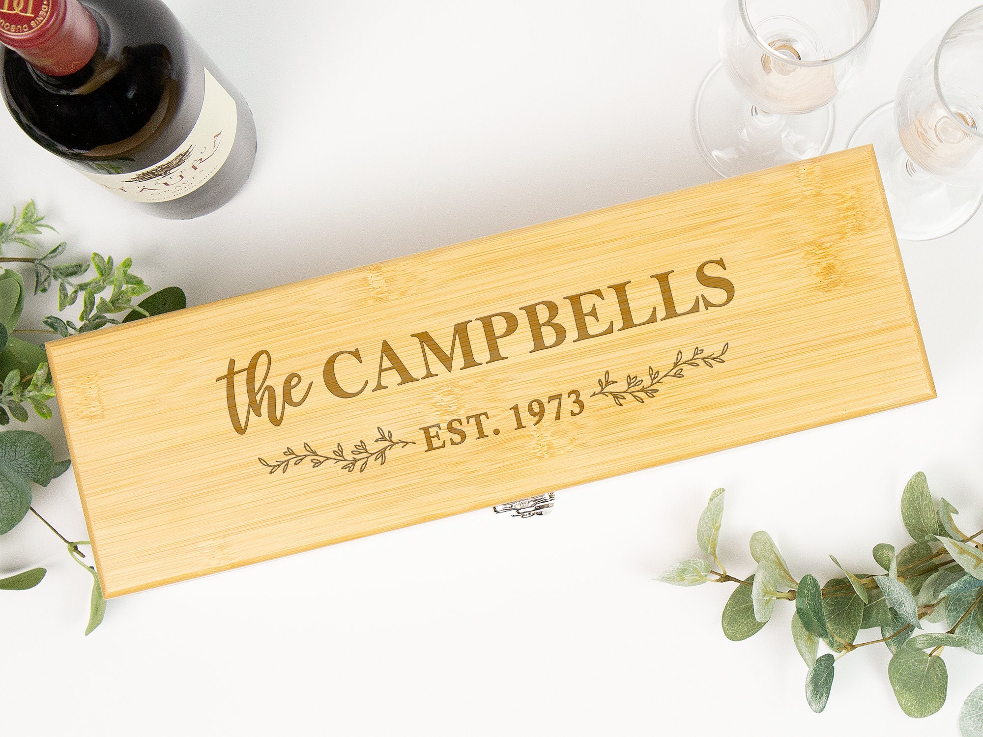 50th Anniversary Gifts For Parents, Wedding Anniversary Wine Box Engraved, Personalized Wine Gifts, 50th Anniversary Gift For the Couple