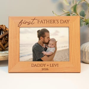First Fathers Day Picture Frame, Wood Photo Frame, First Time Dad Gift, Dad Picture Frame, New Dad Gift Personalized Fathers Day Gift image 5