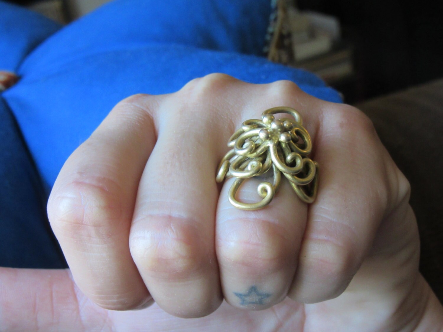Very Unique Brass Soldered Ring Etsy