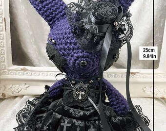 amigurumi, gothic and lolita, Harajuku style, crochet, dressed rabbit