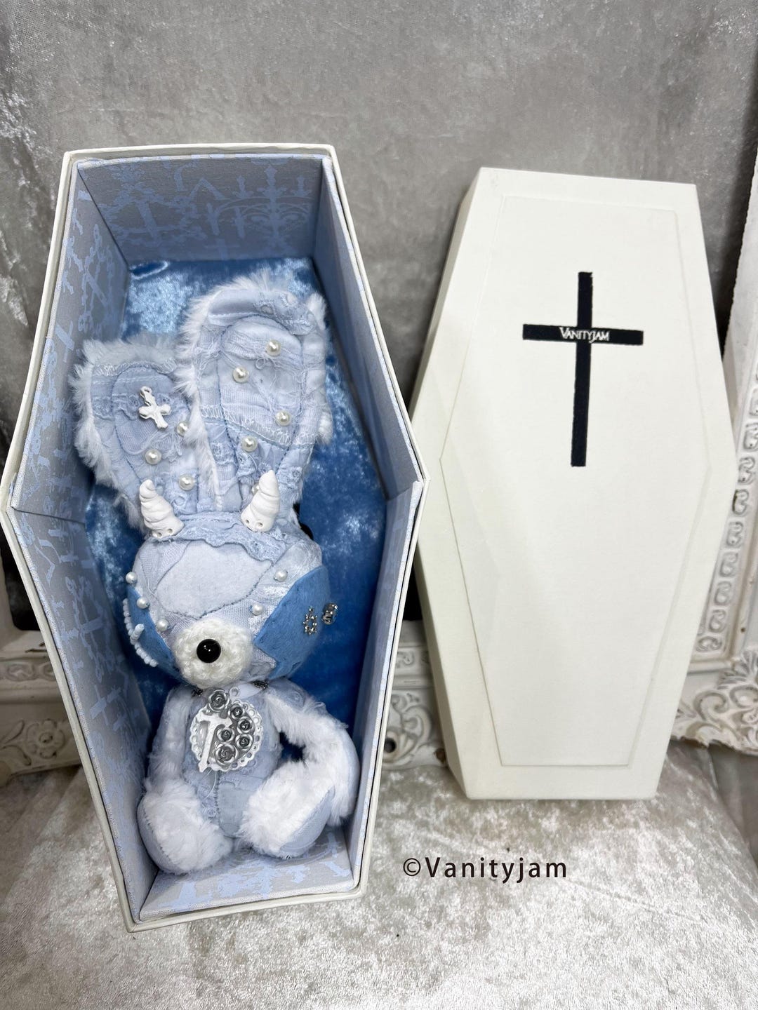 Coffin Box, Gothic Lover, Gothic Plushie, Horned Rabbit - Etsy