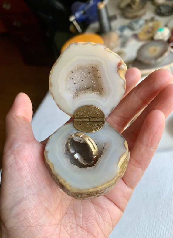 Geode wedding cheap ring
