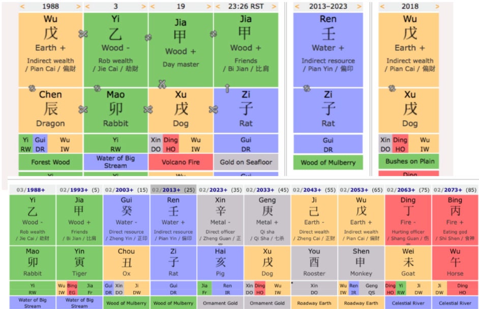 Feng Shui Life Chart