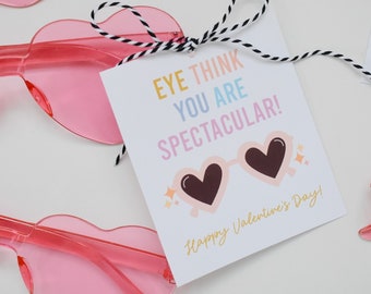 Printable Sunglasses valentine tag, you are spectacular, Valentines for kids, for school, for class, for girls, valentine gift favor,