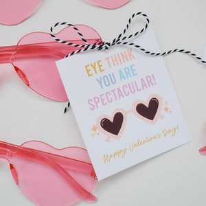 Printable Sunglasses valentine tag, you are spectacular, Valentines for kids, for school, for class, for girls, valentine gift favor, image 1